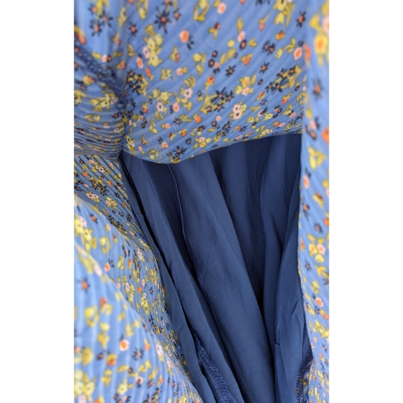 New WOT Free People Sweetest Thing Mini Floral Dress in Blue - Picture 10 of 16